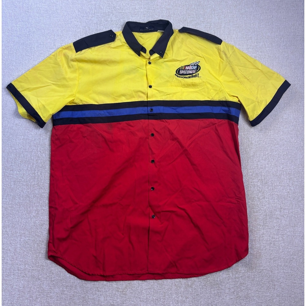 JH Concepts NASCAR Silicon Motor Speedway Crew Shirt Yellow Red XXXL